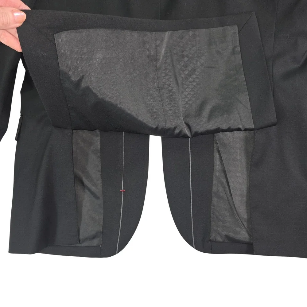 Awearness Kenneth Cole Awear-Tech‎ Black Extreme Slim Fit Wool Blazer 40 Regular